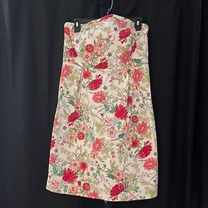 strapless floral dress